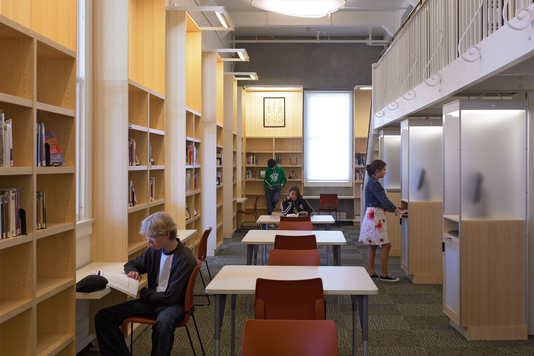 The Bay School of San Francisco is located in a historic landmark Army barracks in the Presidio, intertwining historic preservation, adaptive reuse, and sustainability. The new, independent high school is designed to require less than half the energy consumption required to construct and operate a new school building of comparable size.