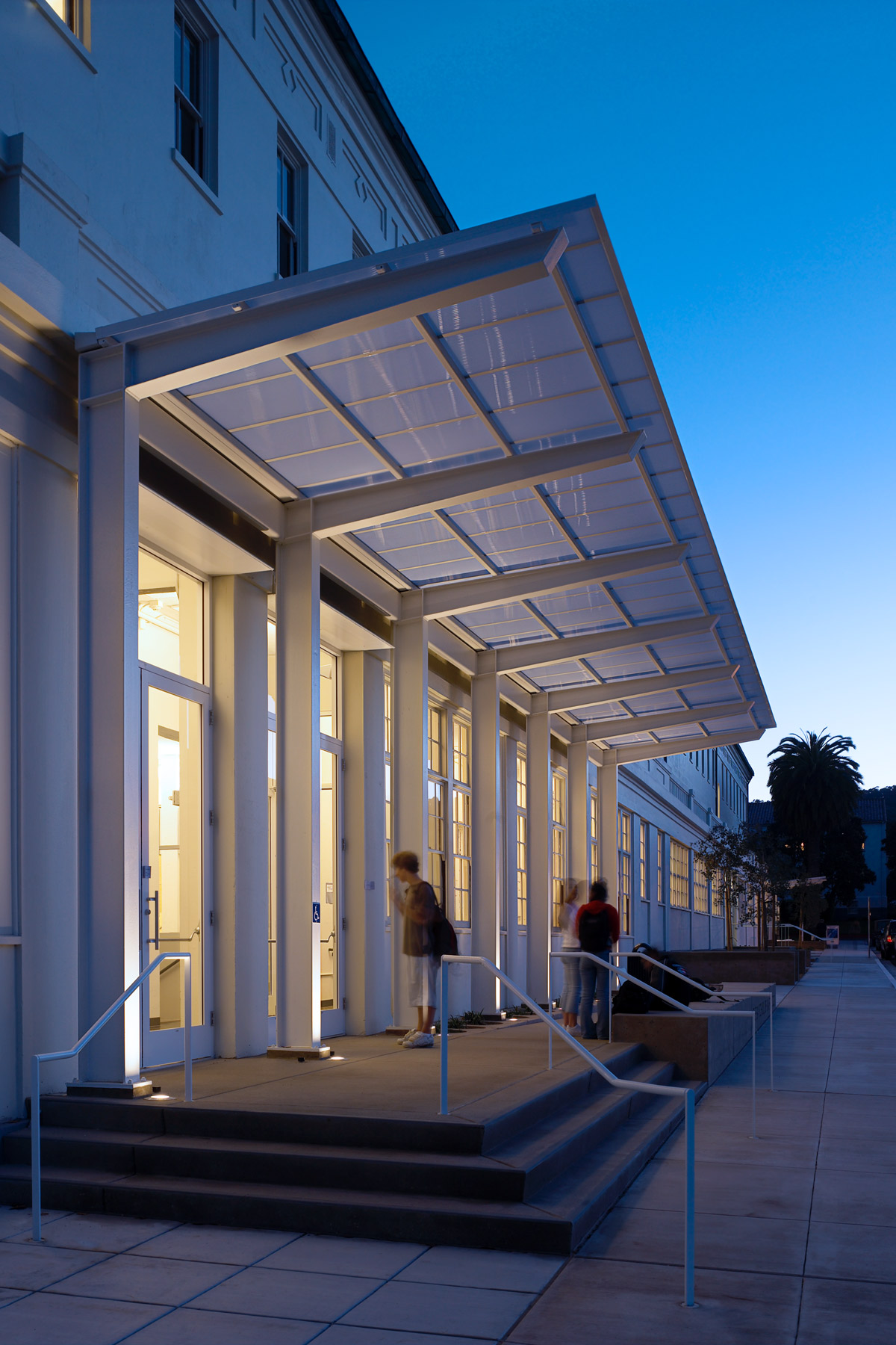 The Bay School of San Francisco is located in a historic landmark Army barracks in the Presidio, intertwining historic preservation, adaptive reuse, and sustainability. The new, independent high school is designed to require less than half the energy consumption required to construct and operate a new school building of comparable size.