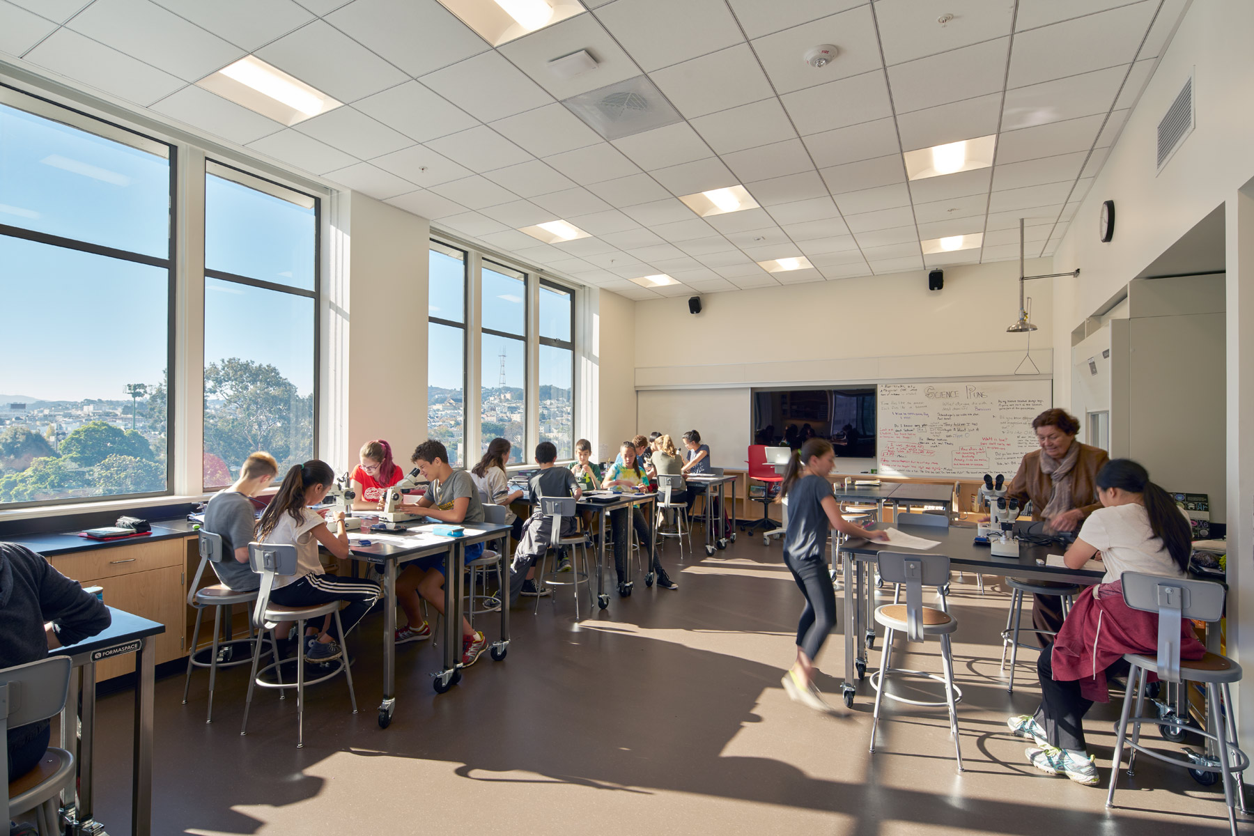 The Chinese American International School is a dual Chinese-English dual language immersion school in San Francisco; the new middle school campus is an adaptive reuse of two abandoned buildings into a dynamic and collaborative new educational environment.