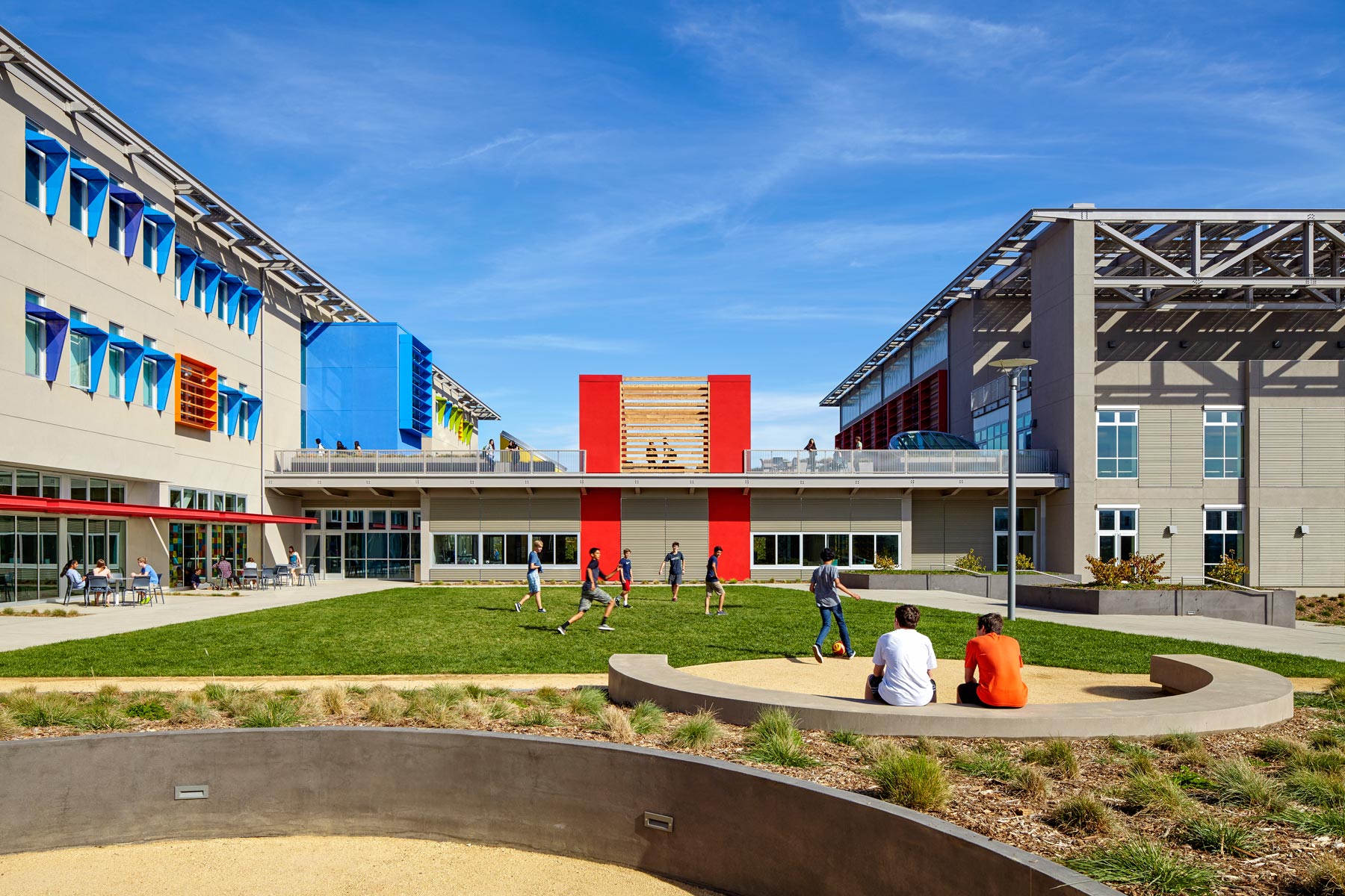 The Nueva School at Bay Meadows is a nationally-recognized sustainable model for innovative educational environments for 21st century learners located in the San Francisco Bay Area; the campus is certified LEED Gold.