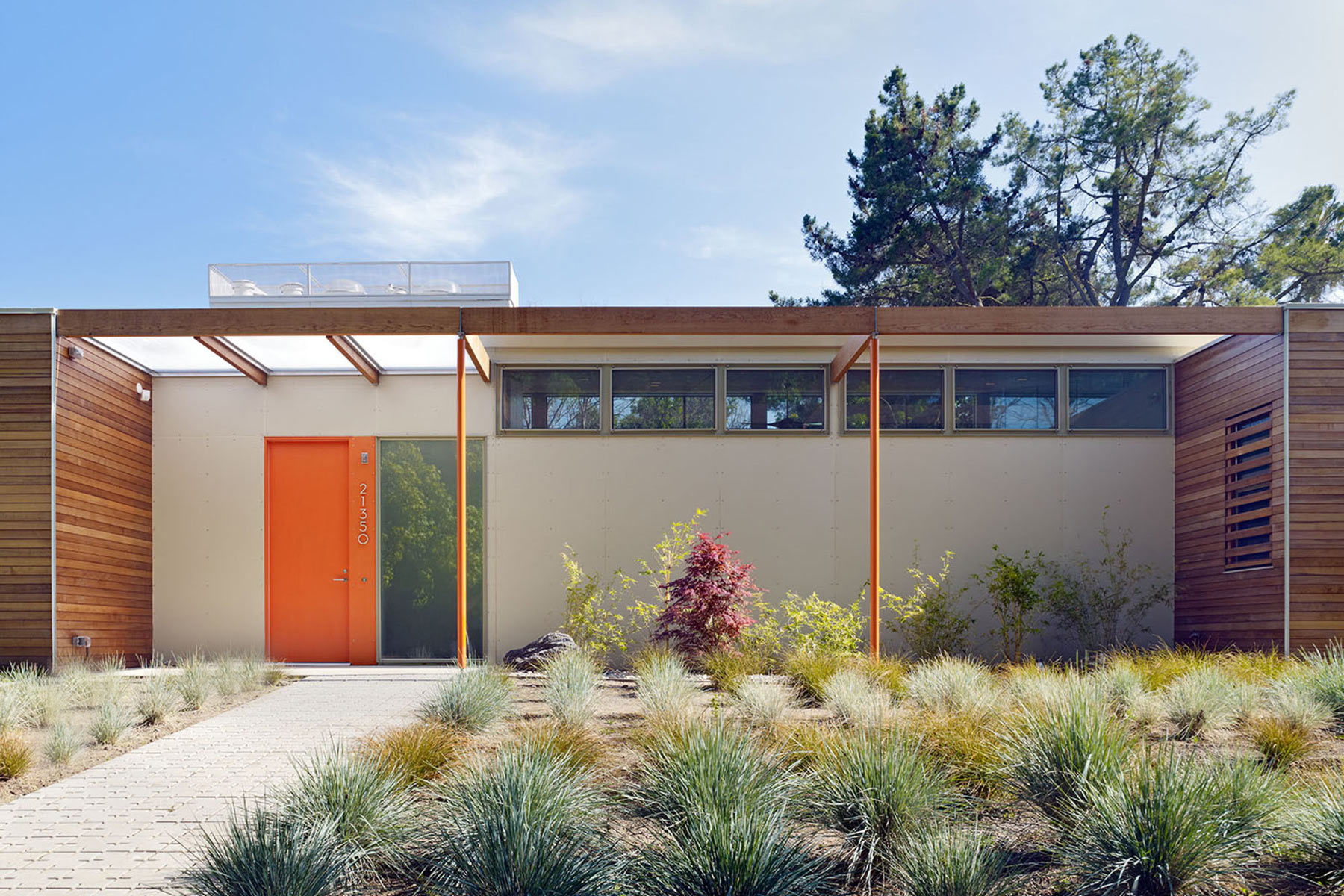 This private residence on Vai Avenue in Cupertino is a model of exemplary single family living for the 21st century through an aggressive sustainability agenda; the home is certified LEED Platinum and is net-zero energy/carbon neutral.