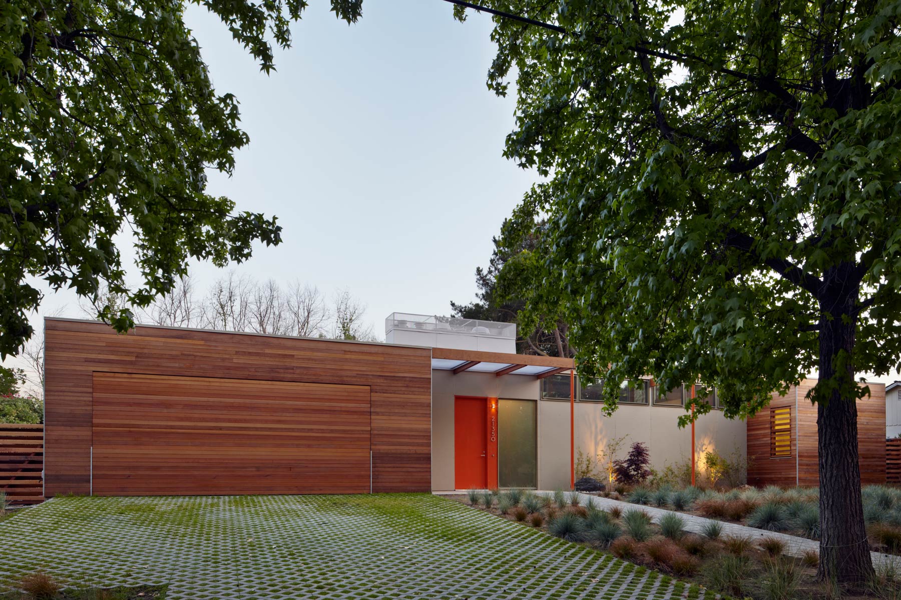 This private residence on Vai Avenue in Cupertino is a model of exemplary single family living for the 21st century through an aggressive sustainability agenda; the home is certified LEED Platinum and is net-zero energy/carbon neutral.