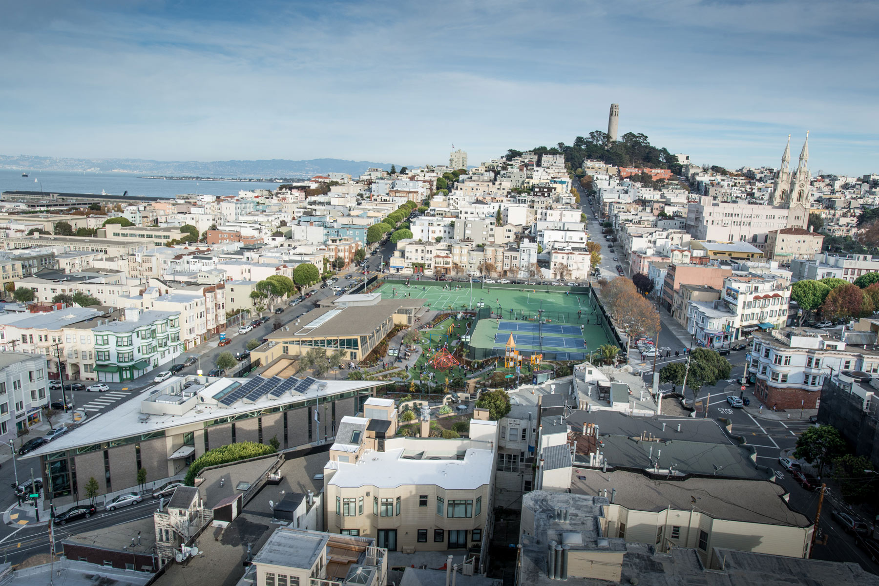 The North Beach Branch Library in San Francisco is a centerpiece for the community and, in keeping with San Francisco’s commitment to a sustainable future, is certified LEED Gold.