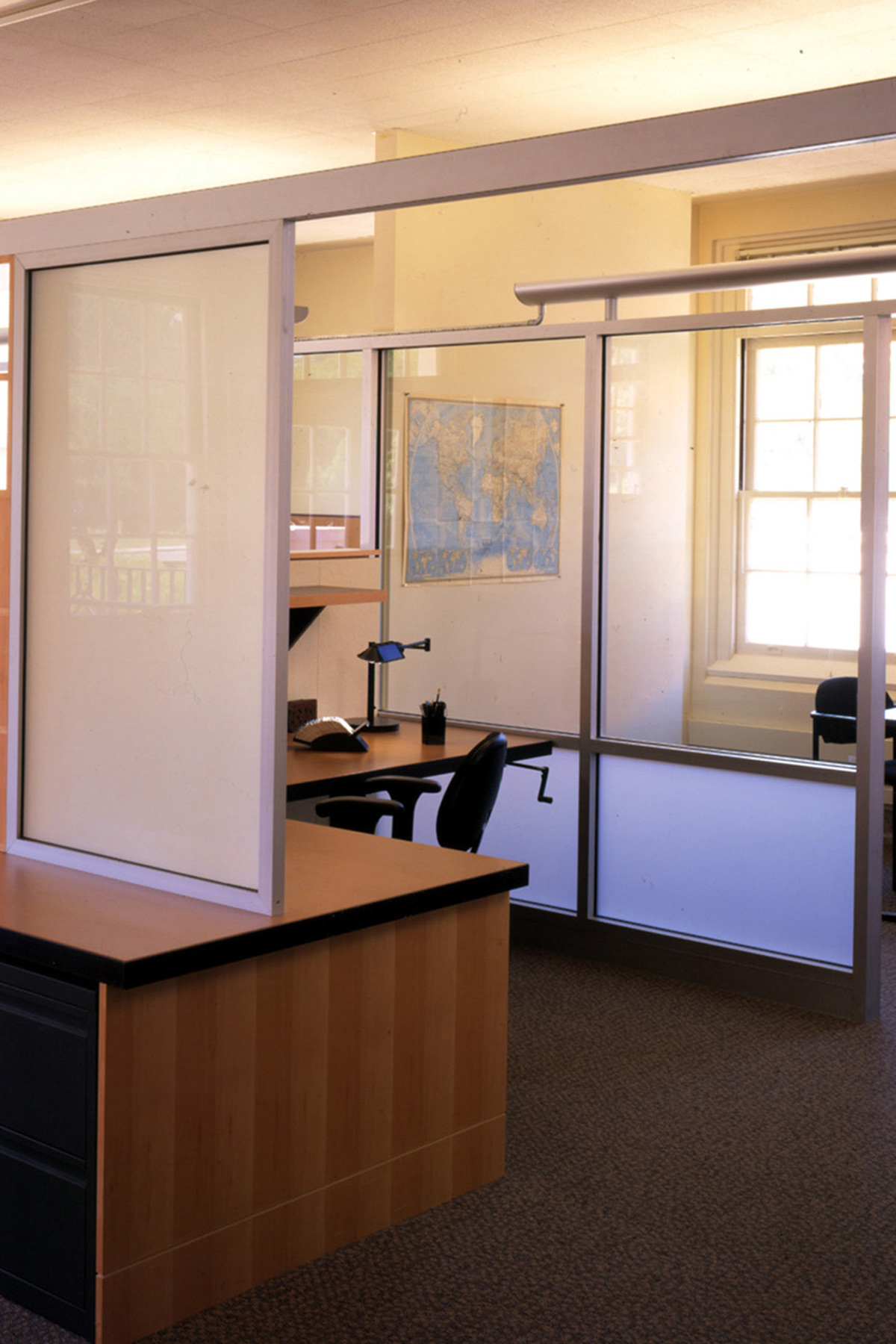 The Thoreau Center for Sustainability in San Francisco is a landmark renovation of the historic Army Hospital in the Presidio, and one of the first public/private partnership projects in the new National Park. This non-profit center is a national model for integrating sustainable design strategies within the National Register historic structures.