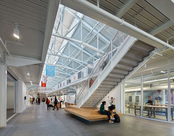 Pier 2 at the historic army base Fort Mason Center is currently being renovated into the new San Francisco Art Institute Graduate Center.