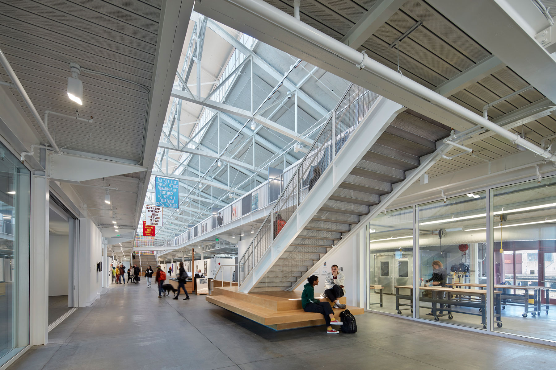 Pier 2 at the historic army base Fort Mason Center is currently being renovated into the new San Francisco Art Institute Graduate Center.